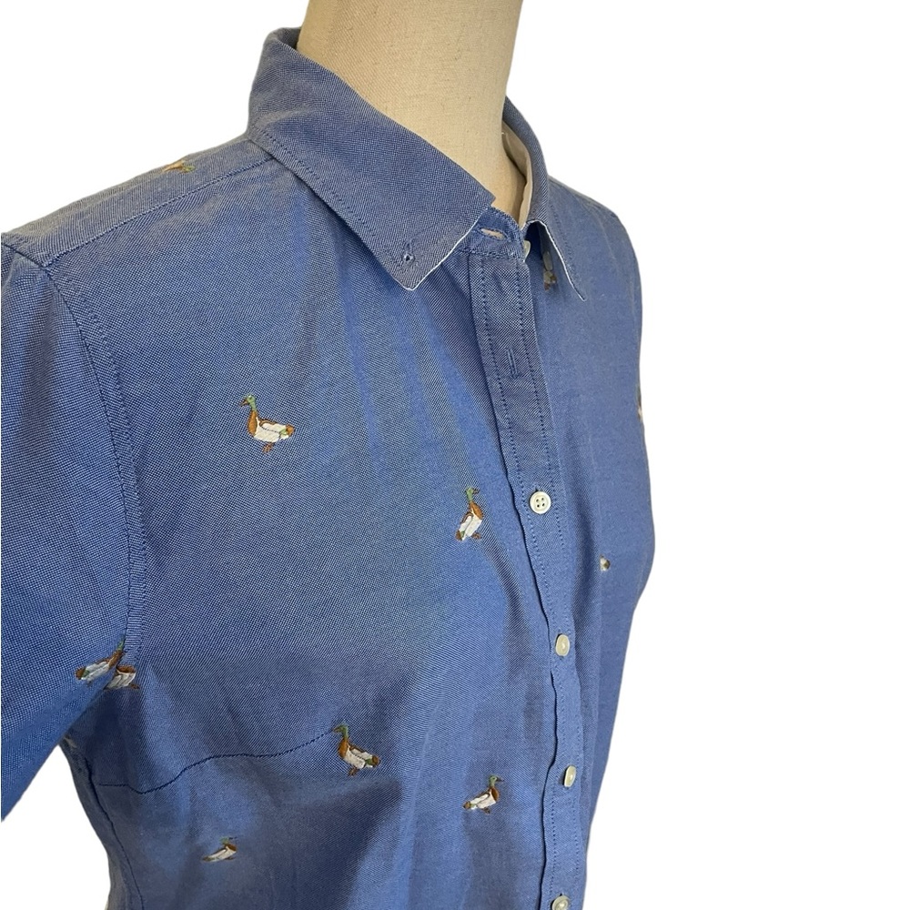 TALBOTS Mallard Duck Novelty Embroidered Button Down Shirt - Picture 4 of 14
